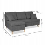 Narożnik Wigo rozkładany z funkcją spania Family Meble welur szary - obrazek 4