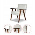 Fotel w stylu PRL retro vintage SOLER Family Meble szary welur Angel - obrazek 5