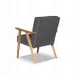 Fotel w stylu PRL retro vintage SOLER Family Meble szary welur Hunter - obrazek 9