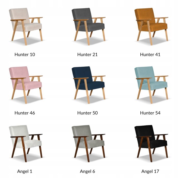 Fotel w stylu PRL retro vintage SOLER Family Meble beżowy welur Hunter - obrazek 11
