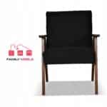 Fotel w stylu PRL retro vintage SOLER Family Meble czarny welur Angel - obrazek 3