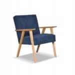 Fotel w stylu PRL retro vintage SOLER Family Meble granatowy sztruks Anafi - obrazek 9