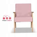 Fotel w stylu PRL retro vintage SOLER Family Meble różowy welur Hunter - obrazek 3