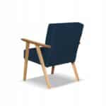 Fotel w stylu PRL retro vintage SOLER Family Meble granatowy welur Hunter - obrazek 9