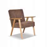 Fotel w stylu PRL retro vintage SOLER Family Meble brązowy sztruks Anafi - obrazek 9