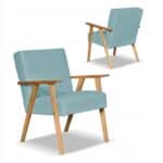 Fotel w stylu PRL retro vintage SOLER Family Meble turkusowy welur Hunter
