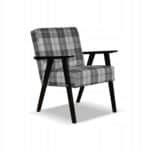Fotel w stylu PRL retro vintage SOLER Family Meble krata szara - obrazek 8