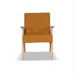 Fotel w stylu PRL retro vintage SOLER Family Meble musztardowy welur Hunter - obrazek 7