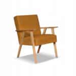 Fotel w stylu PRL retro vintage SOLER Family Meble musztardowy welur Hunter - obrazek 8