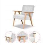 Fotel w stylu PRL retro vintage SOLER Family Meble szary sztruks Anafi - obrazek 6