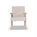 Fotel w stylu PRL retro vintage SOLER Family Meble beżowy welur Hunter - obrazek 7