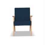 Fotel w stylu PRL retro vintage SOLER Family Meble granatowy welur Hunter - obrazek 7