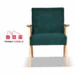 Fotel w stylu PRL retro vintage SOLER Family Meble zielony sztruks Anafi - obrazek 4