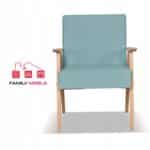 Fotel w stylu PRL retro vintage SOLER Family Meble turkusowy welur Hunter - obrazek 3