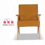 Fotel w stylu PRL retro vintage SOLER Family Meble musztardowy welur Hunter - obrazek 3