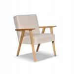 Fotel w stylu PRL retro vintage SOLER Family Meble beżowy welur Hunter - obrazek 8