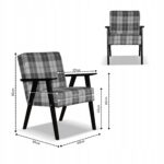 Fotel w stylu PRL retro vintage SOLER Family Meble krata szara - obrazek 6