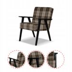 Fotel w stylu PRL retro vintage SOLER Family Meble krata brązowa - obrazek 5