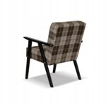 Fotel w stylu PRL retro vintage SOLER Family Meble krata brązowa - obrazek 9