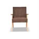 Fotel w stylu PRL retro vintage SOLER Family Meble brązowy sztruks Anafi - obrazek 8