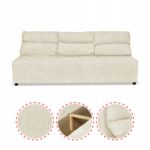 Zestaw KIMO funkcja spania sofa fotele Family Meble beżowy Ramona welur - obrazek 5