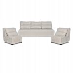 Zestaw KIMO funkcja spania sofa fotele Family Meble beżowy Hunter welur - obrazek 2