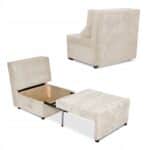 Zestaw KIMO funkcja spania sofa fotele Family Meble beżowy Anafi sztruks - obrazek 11
