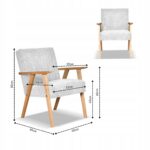 fotel PRL zestaw retro vintage SOLER Family Meble szary sztruks Anafi - obrazek 8