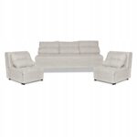 Zestaw KIMO funkcja spania sofa fotele Family Meble beżowy Twisster sztruks - obrazek 2