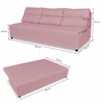 Zestaw KIMO funkcja spania sofa fotele Family Meble różowy Hunter welur - obrazek 6