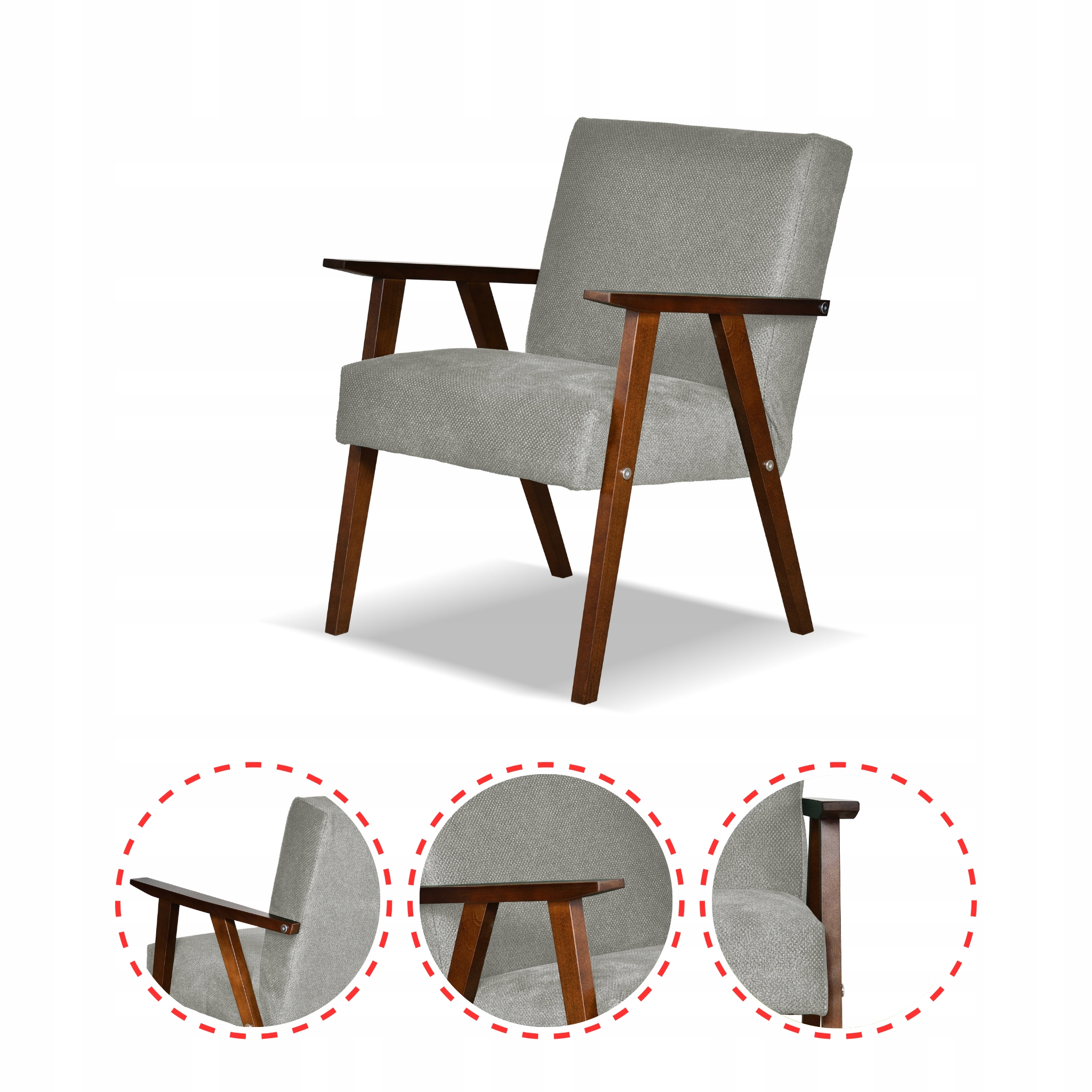 23ab19650a8e682a0b8971bc1382d977.jpg Fotel PRL zestaw retro vintage SOLER Family Meble ciemny szary welur Angel - obrazek 6