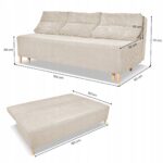 Zestaw KIMO funkcja spania sofa fotele Family Meble beżowy Anafi sztruks - obrazek 6