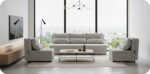 Zestaw KIMO funkcja spania sofa fotele Family Meble j. szary Ramona welur - obrazek 13