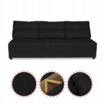 Zestaw KIMO funkcja spania sofa fotele Family Meble czarny Hunter welur - obrazek 5