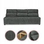Zestaw KIMO funkcja spania sofa fotele Family Meble c. szary Ramona welur - obrazek 5