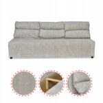 Zestaw KIMO funkcja spania sofa fotele Family Meble j. szary Ramona welur - obrazek 5