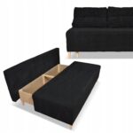 Zestaw KIMO funkcja spania sofa fotele Family Meble czarny Anafi sztruks - obrazek 7