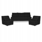 Zestaw KIMO funkcja spania sofa fotele Family Meble czarny Twisster sztruks - obrazek 2