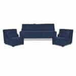 Zestaw KIMO funkcja spania sofa fotele Family Meble granatowy Anafi sztruks - obrazek 2