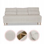 Zestaw KIMO funkcja spania sofa fotele Family Meble beżowy Twisster sztruks - obrazek 5