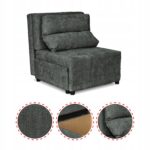 Zestaw KIMO funkcja spania sofa fotele Family Meble c. szary Ramona welur - obrazek 9