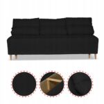 Zestaw KIMO funkcja spania sofa fotele Family Meble czarny Twisster sztruks - obrazek 5