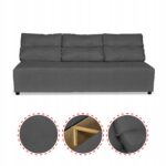 Zestaw KIMO funkcja spania sofa fotele Family Meble c. szary Hunter welur - obrazek 5