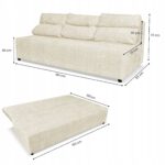 Zestaw KIMO funkcja spania sofa fotele Family Meble beżowy Ramona welur - obrazek 6