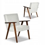 Fotel PRL zestaw retro vintage SOLER Family Meble szary welur Angel - obrazek 2