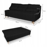 Zestaw KIMO funkcja spania sofa fotele Family Meble czarny Twisster sztruks - obrazek 6