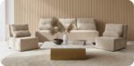Zestaw KIMO funkcja spania sofa fotele Family Meble beżowy Anafi sztruks - obrazek 14