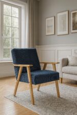 fotel PRL zestaw retro vintage SOLER Family Meble szary sztruks Anafi - obrazek 3