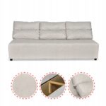 Zestaw KIMO funkcja spania sofa fotele Family Meble beżowy Hunter welur - obrazek 5