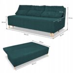 Zestaw KIMO funkcja spania sofa fotele Family Meble zielony Anafi sztruks - obrazek 6